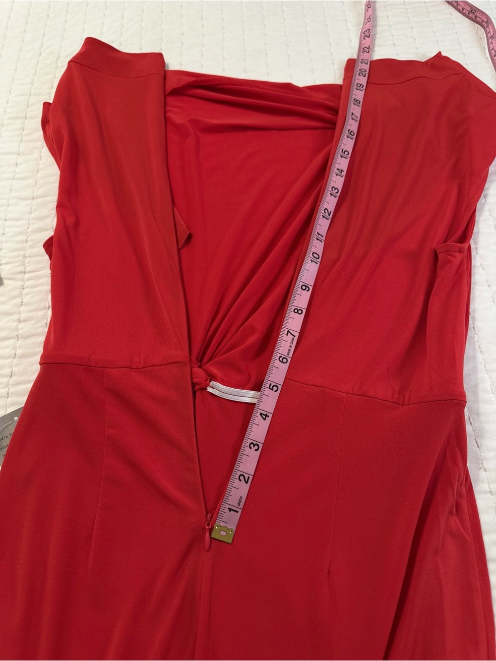 London Times Women’s 6 Red Cowl-Neck Side Twist-Front Short Sleeve Mini Dress - Picture 13 of 14